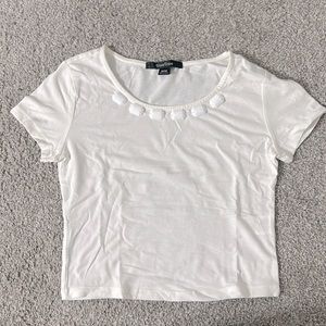 White basic crop top